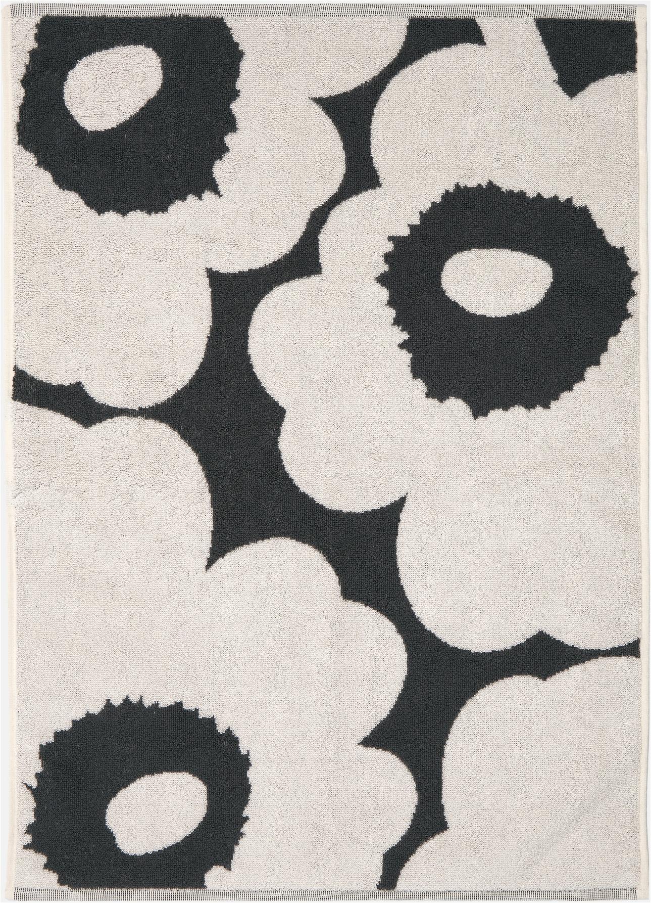 Handtuch MARIMEKKO "UNIKKO", anthrazit,sanftes weiß, B:50cm L:70cm, Frottee, Obermaterial: 100% Baumwolle, Handtücher, 100% Baumwolle, angenehm weich, 50 x 70 cm