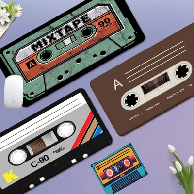 Kassette Musik Band INS Flut Große Cartoon Anime Gaming Maus Pad Tastatur Maus Matten Schreibtisch Matte Zubehör