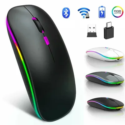 Drahtlose Maus Bluetooth-kompatibel RGB Wiederaufladbare Mäuse Drahtlose Computer Stille Mäuse LED Hintergrundbeleuchtung Ergonomische Gaming Maus