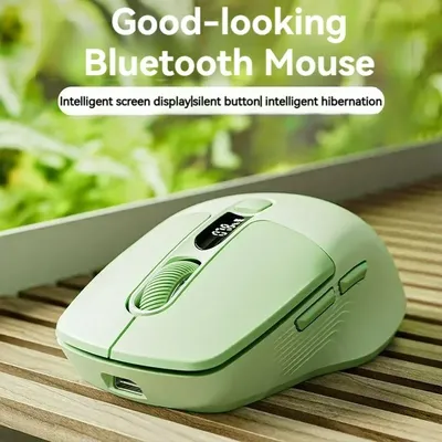Eweadn Q1 Mäuse 2,4 Drahtlose Bluetooth Dual-Mode Maus 1600PDI Smart Screen Esports Stille Wiederaufladbare Gaming Maus für Büro