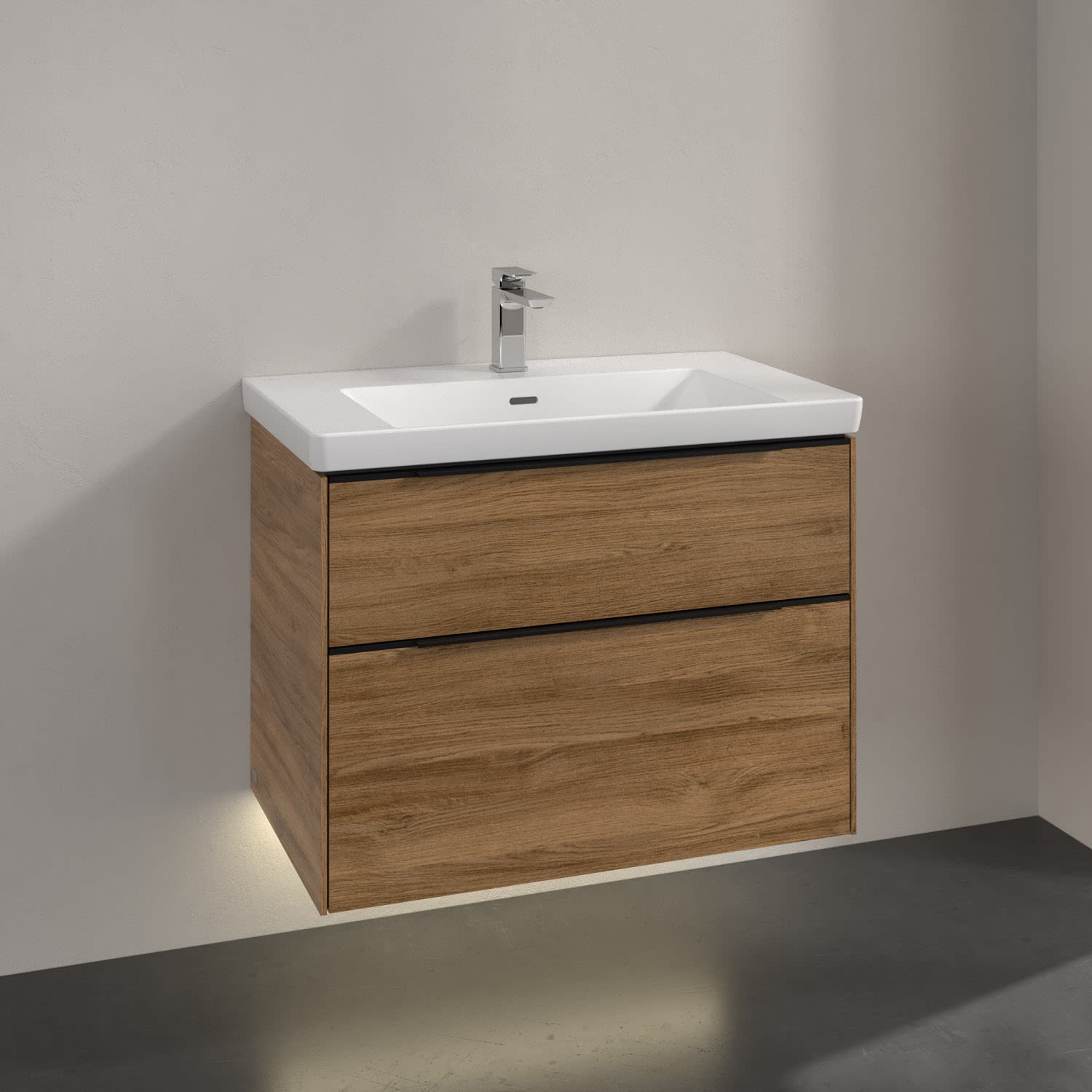 Villeroy & Boch Subway 3.0 Waschtischunterschrank 77,2 cm, 2 Auszüge, mit LED-Beleuchtung
