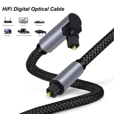 90 Grad digitales optisches Audiokabel 5.1 rechtwinkliges Toslink SPDIF-Koaxialkabel für Blu-ray-Player Xbox Soundbar-Glasfaserkabel
