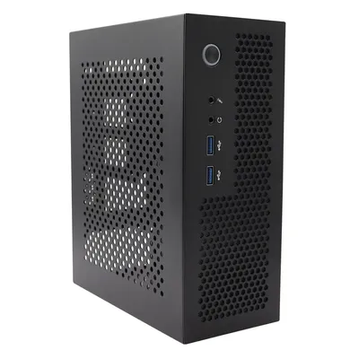 HTPC Computergehäuse Mini ITX Gaming PC Chassis Desktop Chassis USB3.0 Computergehäuse Heimcomputergehäuse Schwarz und Silber