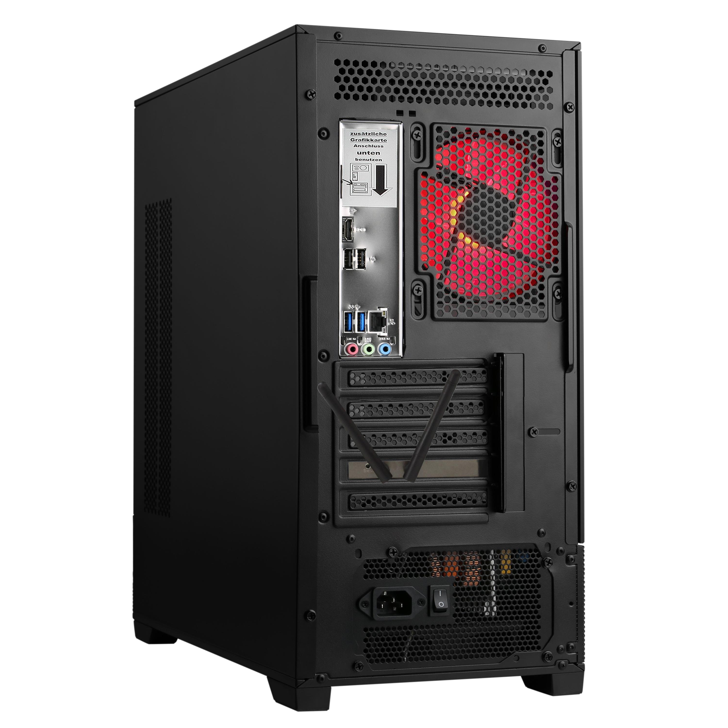 CSL Gaming-PC-Komplettsystem "AeroVision V24401", Energieeffizienz: E (A-G), schwarz, Microsoft Windows 11 Home (64 Bit), 16 GB RAM 500 GB SSD, Computer_Komplettsysteme