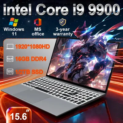 2026 Neuer Intel Core i9 9900 Tragbarer Laptop-Computer 16GB DDR4 1TB 2TB SSD Windows 11 Pro Office Gaming PC Notebook Laptops