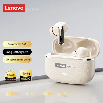 Lenovo LE208 Bluetooth V6.0-Kopfhörer ENC Noise Cancelling Wireless-Kopfhörer Gaming-Musik-Ohrhörer mit geringer Latenz HD-Anruf mit Mikrofon
