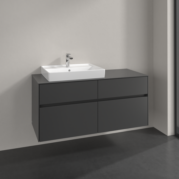 Villeroy und Boch Collaro Waschtischunterschrank C08200VR 120x54,8x50cm, Waschtisch links, graphite