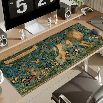 Xxl Mauspad 900x400 William Morris Computertisch Gaming PC Setup Zubehör Gamer Schreibtischmatte Mousepad Anime Große Matten Büro