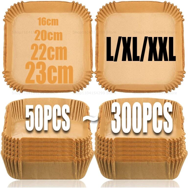 NONE Air Fryer Papier Ofenpapier Einweg-Sendebürste Antihaft-Airfryer Backpapiere Liner Pergamentpapier zum Backen von Mikrowellen