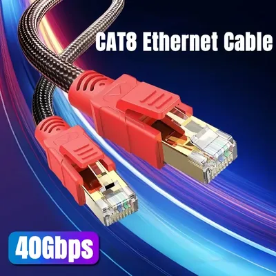 MIZIQIER Langes CAT 8 Ethernet-Kabel 40 Gbit/s Nylon geflochtenes SFTP RJ45 LAN-Kabel für Cat7 Cat6 Modem-Router Gaming PC PS4/5/6 Xbox