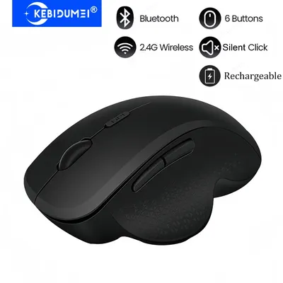 Dual-modus Bluetooth Maus 2,4G Drahtlose Maus 6 Taste Ergonomische Maus 400 mAh Wiederaufladbare Gaming Mäuse Stille Maus für Laptop