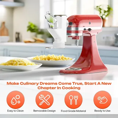 Gourmet Nudelpresse-Aufsatz für KitchenAid Cuisinart-Standmixer, Nudelpresse für KitchenAid mit 7 austauschbaren