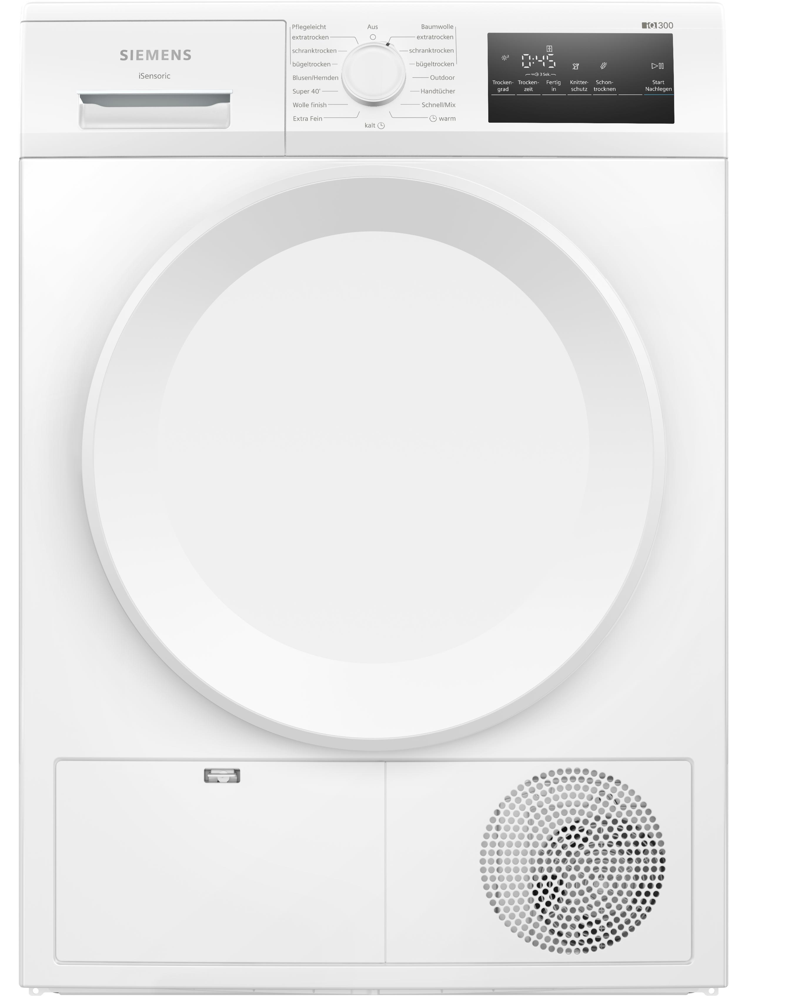 SIEMENS Wärmepumpentrockner "WT43H004", Energieeffizienz: E (A-G), weiß, B:59,8cm H:84,2cm T:61,3cm, Trockner