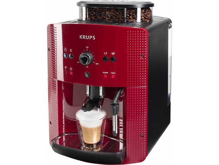 KRUPS Kaffeevollautomat EA8107 Arabica , rot (bordeaux), B:28,7cm H:48,3cm T:38,1cm, Kaffeevollautomaten, 2-Tassen-Funktion, manueller Dampfdüse, 2 voreingestelle Kaffeestärken, Kaffeevollautomat, Topseller