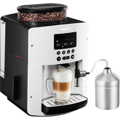 KRUPS Kaffeevollautomat "EA8161", weiß, B:28,7cm H:48,3cm T:38,1cm, Kaffeevollautomaten, inkl. Edelstahl-Milchbehälter, 3 Temperaturstufen + 3 Mahlstärken, Kaffeevollautomat