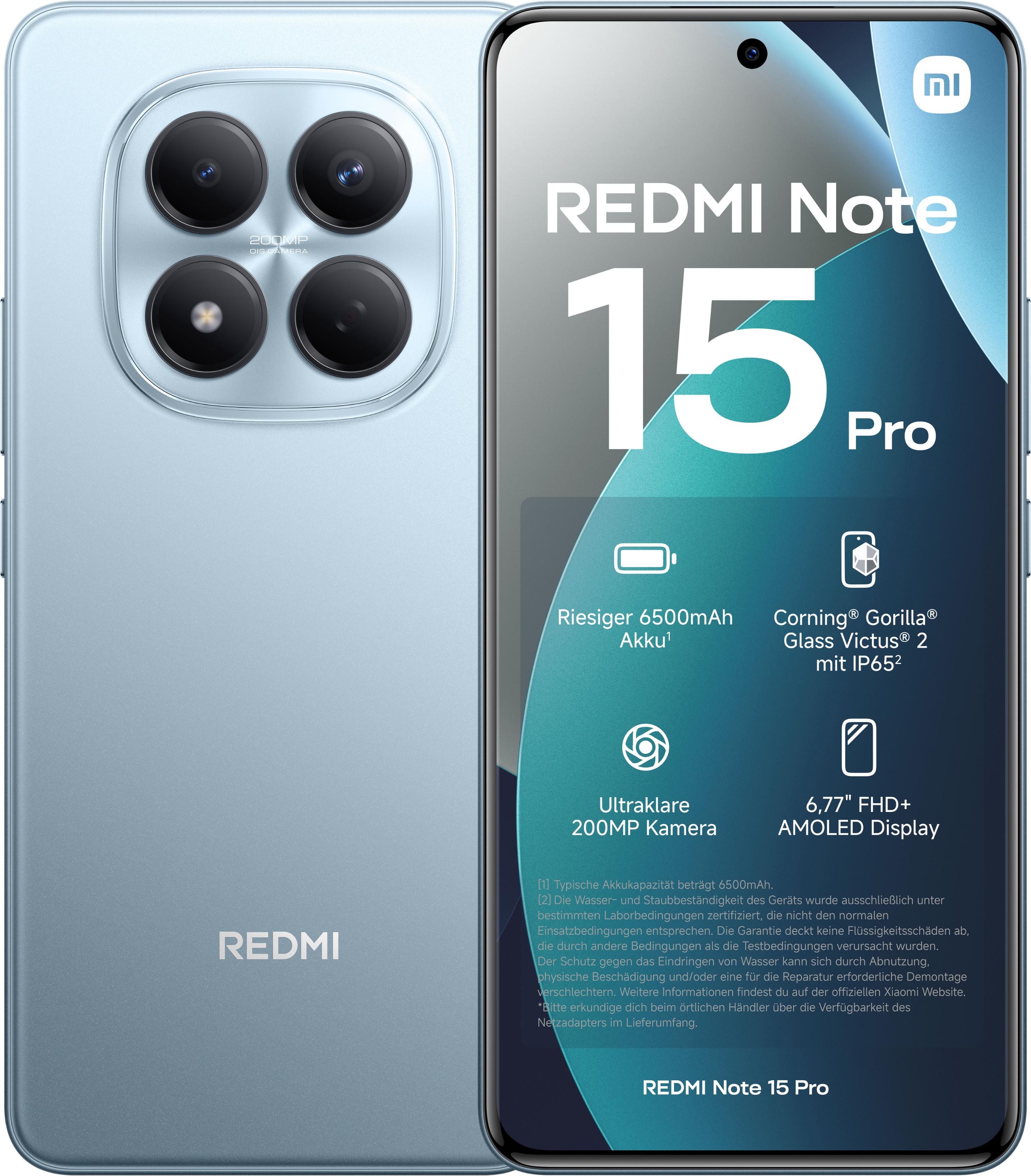 XIAOMI Smartphone "Redmi Note 15 Pro 8+256", Energieeffizienz: B (A-G), glacier blau, 256 GB, Mobiltelefone