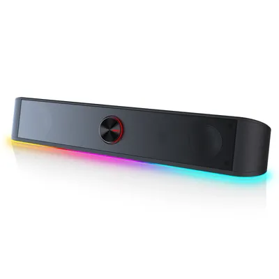 Redragon GS560 Adiemus RGB USB-Desktop-Soundbar, 2.0-Kanal-Computerlautsprecher mit dynamischer Beleuchtungsleiste, Audio-Licht-Synchronisierung/Display