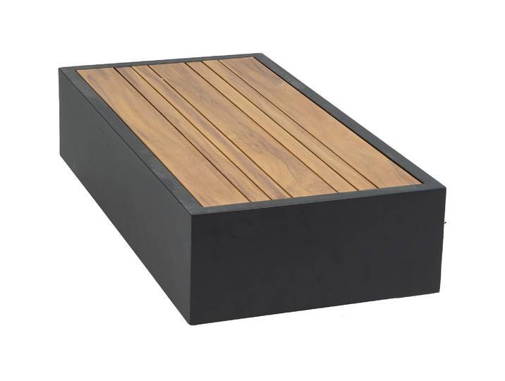 Beistelltisch Fosega 40 x 77 cm Mattschwarz / Holz Aluminium