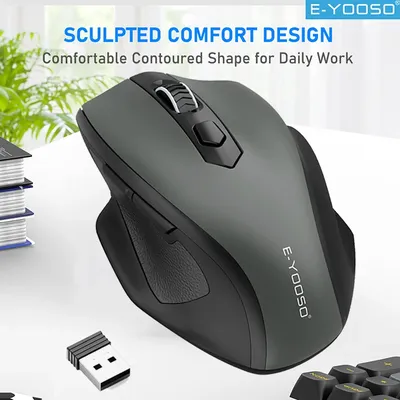 E-YOOSO 2,4G Drahtlose Maus Tragbare Ergonomische Computer Mäuse Maus Für Büro Gaming Maus Laptop/iPad/Tablet/Mac