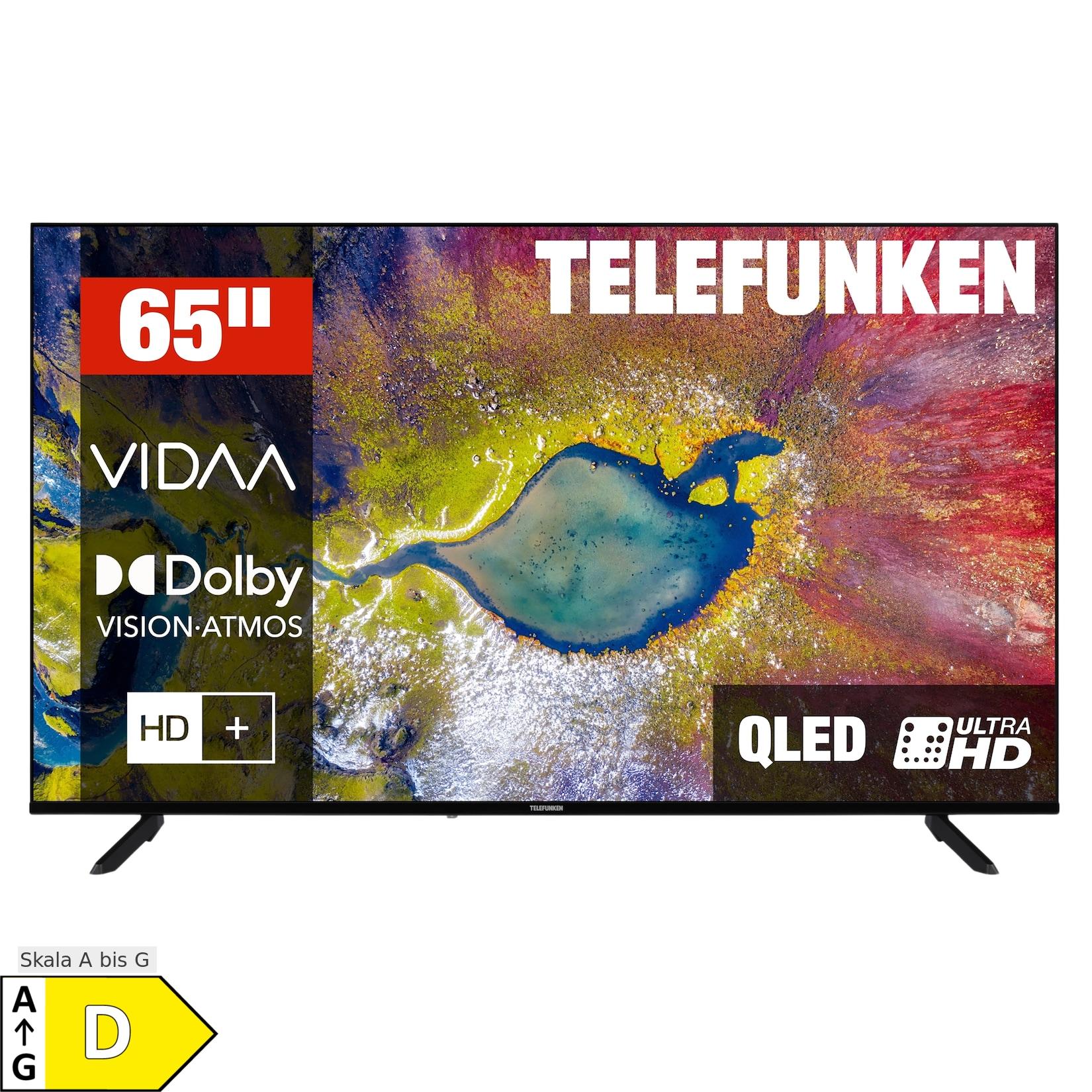 Telefunken D65Q920B2CW QLED Fernseher 65 Zoll Smart TV VIDAA 4K UHD HDR Dolby Vision, HD+ (2026)