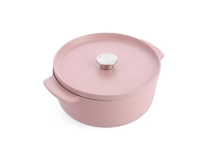 KitchenAid Bräter Cast Iron, Creme, Rosa, Metall, 5.2 L, rund, hitzebeständige Griffe, Kochen, Töpfe, Bräter