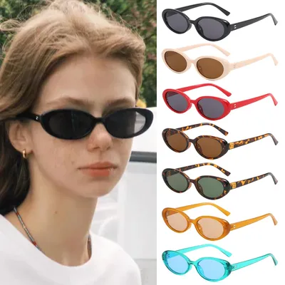 Radfahren 4/7 stücke Kleine Oval Sonnenbrille Bunte Rahmen Sonnenbrille 2024 Einfache Stil Gläser Mode Frauen Gläser Oculus ﻿