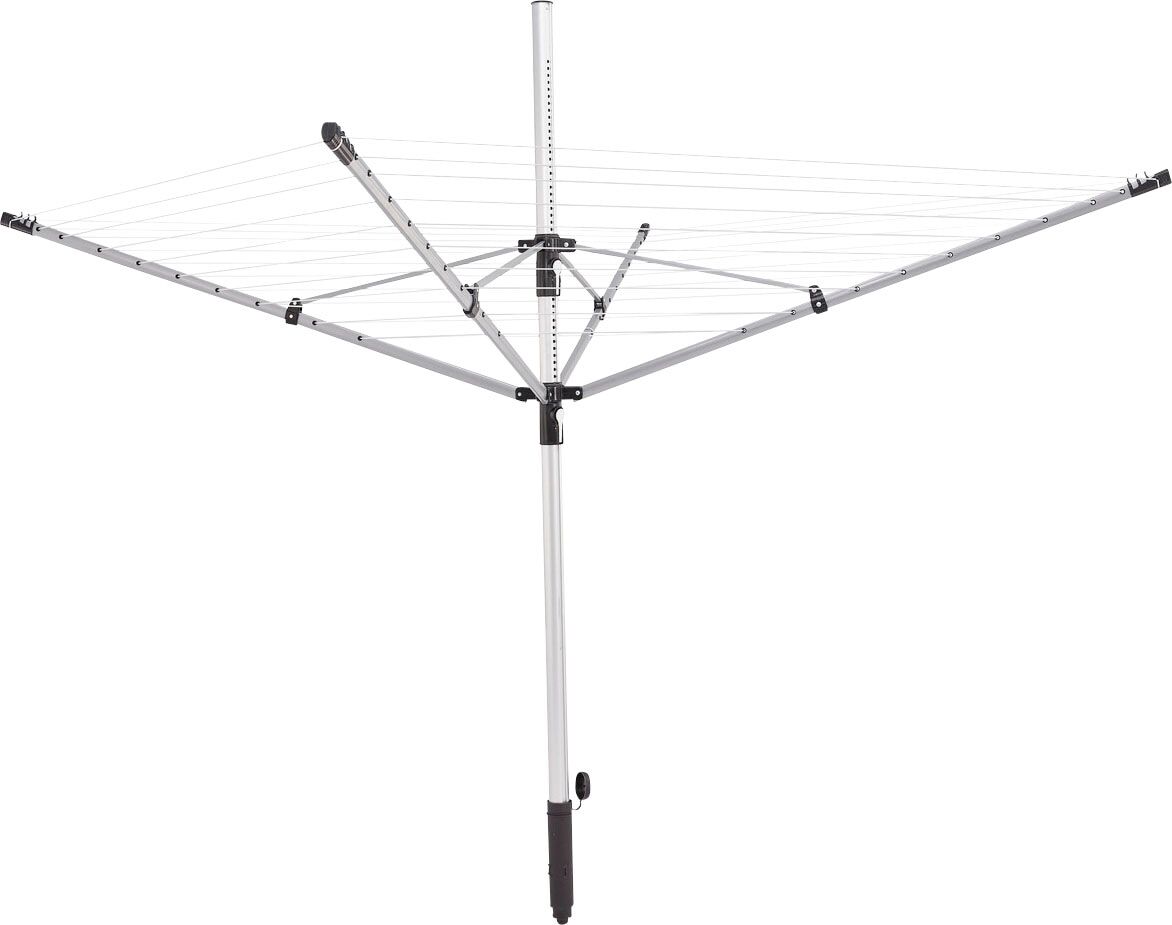 Wäschespinne LEIFHEIT "LinoPush 500 schwarz", silber (silberfarben), B:180cm T:180cm, Aluminium, Metall, Wäscheständer, Wäschespinne, Topseller