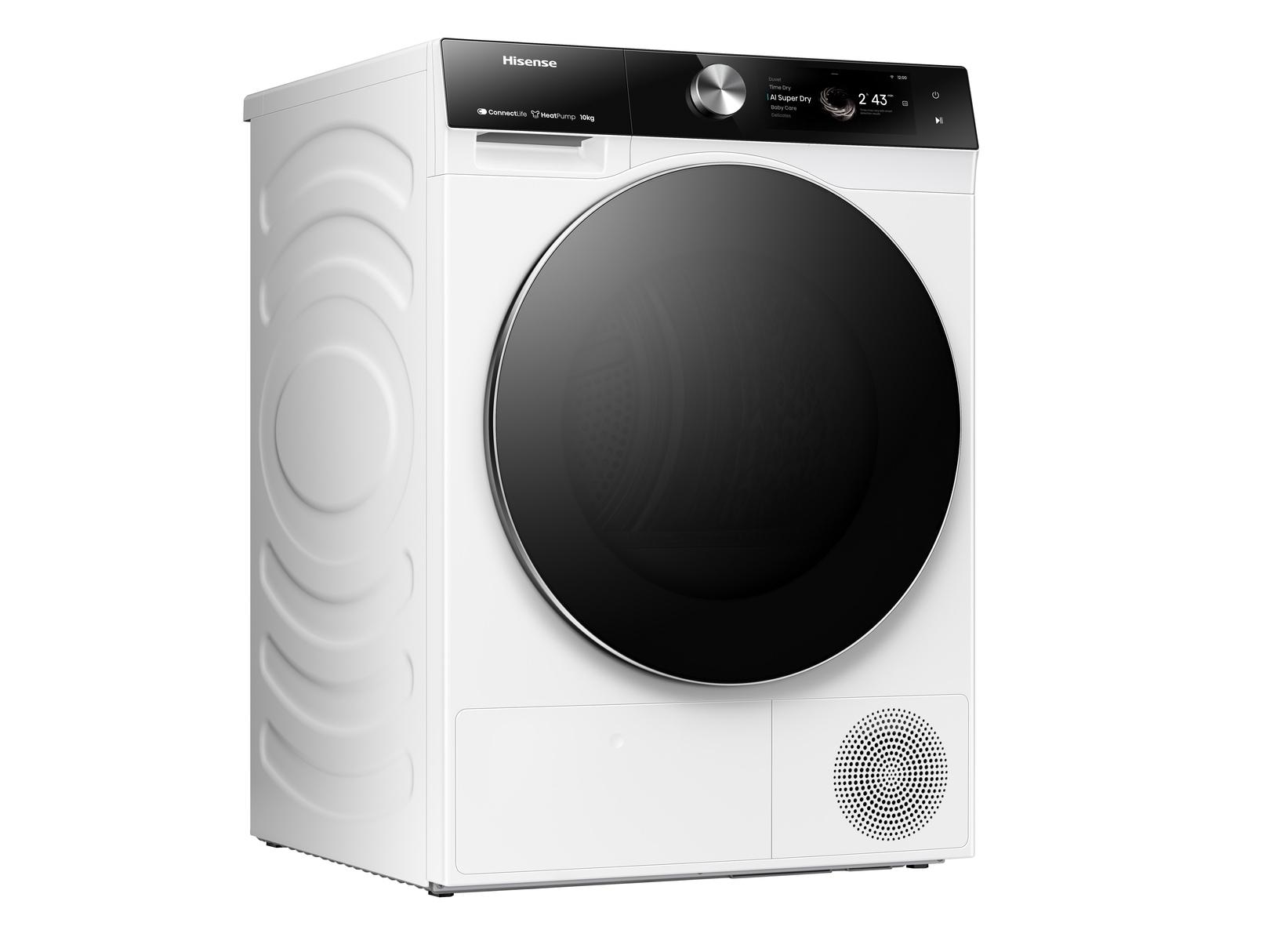 HISENSE Wärmepumpentrockner "DH7S107BW", Energieeffizienz: C (A-G), weiß, B:59,5cm H:84,5cm T:64cm, Trockner, Dynamisches TFT-Touch-Display