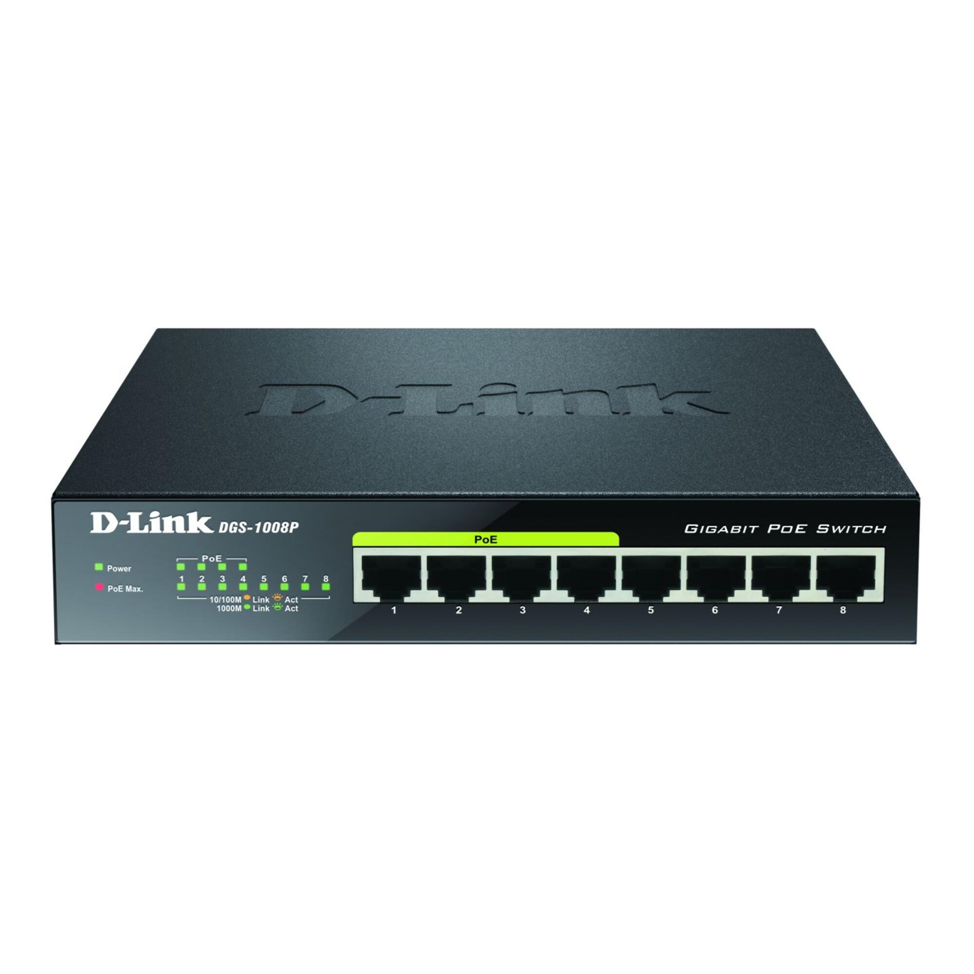 DLink Deutschland 8-Port Gigabit Switch PoE Layer 2 DGS-1008P/E ; d_link)