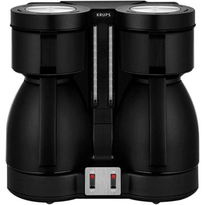KRUPS Filterkaffeemaschine "KT8501 Duothek", schwarz, 0,8 l, 8, Kaffeemaschinen, Doppelkaffeeautomat, zwei Isolierkannen, abnehmbare Filterhalterung