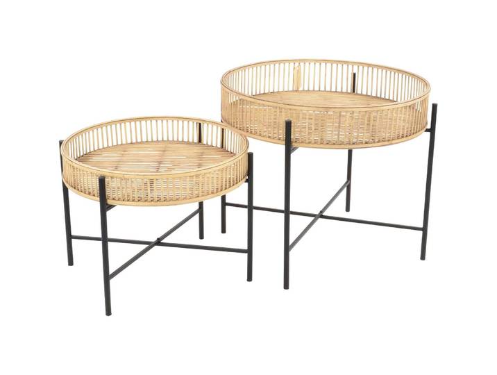 Beistelltisch-Set Aiko Natur Bambus & Metall Lesli Living