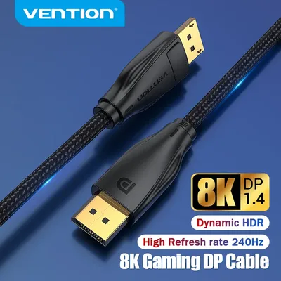 Vention 8K DisplayPort 1.4 Kabel für TV 4K@144Hz 32,4 Gbit/s DisplayPort zu DP für PC Computer Gaming Monitor Projektor DP Kabel