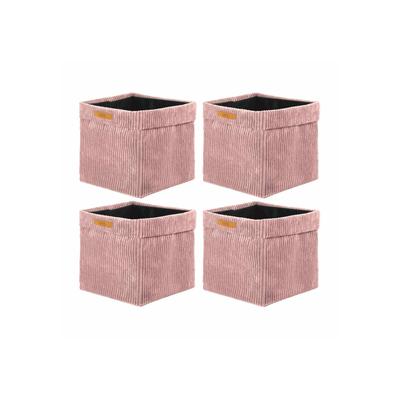 Aufbewahrungsbox LYCCE "Aufbewahrungskorb Faltbare Aufbewahrungsbox Cord 4P 4er Pack", rosa (puderrosa), B:33cm H:31cm T:33cm, Obermaterial: 90% Polyester PES. 10% Nylon NY., Aufbewahrungsboxen, Aufbewahrungsbox