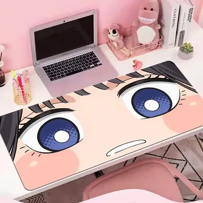 Große Anime-Mädchen-Augen Schreibtischunterlage Cartoon-Übergröße-Mauspad Rutschfeste Wasserdichte Tastaturmatte für Büro Gaming Laptop Schreibtischdekoration