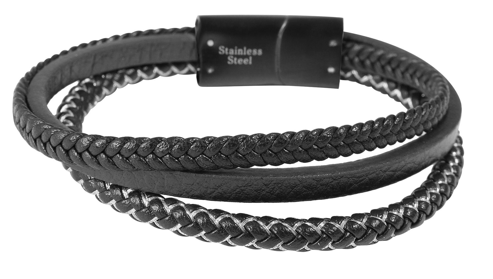 Armband ADELIA´S "Herren Armband – Lederarmband aus Leder 19 cm", braun, Armbänder, Herren, 19cm, Leder, Armband, Perfekt als Geschenk für besondere Menschen