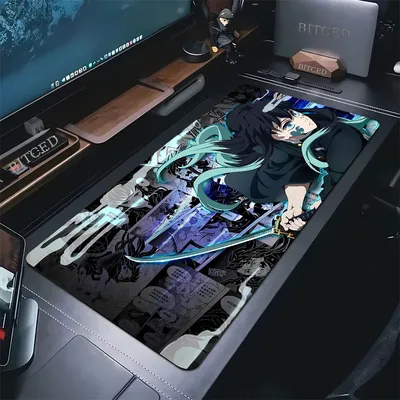 Anime Demon Slayer Kimetsu No Yaiba Muichiro Tokito Mousepad Computer Büro Tischsets XXL Gummi Anti-Rutsch Gaming Tastatur Matte