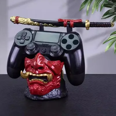 Für Ghost Of Tsushima Gaming Controller Halter Ein Mehr Leben Controller Halter Figur Kopfhörer Ständer Für PS5/4 Gamepad Halterung