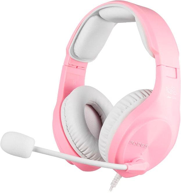 SADES Gaming-Headset "A2", pink (pink, weiß), H:22cm T:20cm, Kopfhörer