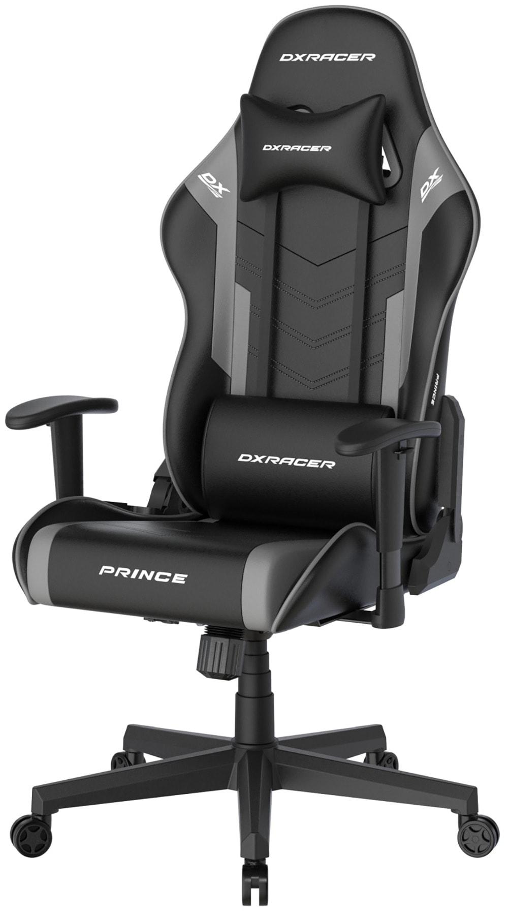 Gaming-Stuhl MCA FURNITURE "DX Racer Prince Gamingchair", schwarz (schwarz, schwarz), B:67cm H:126cm T:67cm, Kunstleder, Nylon, Polyurethan, Stühle, Gaming-Stuhl, Gaming,Racing,Design,Lordose,Kissen,Armlehne,drehbar,verstellbar