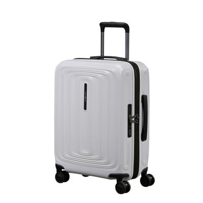 Hartschalen-Trolley SAMSONITE "2WANDER", Gr. B/H/T: 40cm x 55cm x 20cm 40 l, metallic stone, Polycarbonat, Koffer, aus robustem Polycarbonat, mit Adressetikett und Dehnfalte