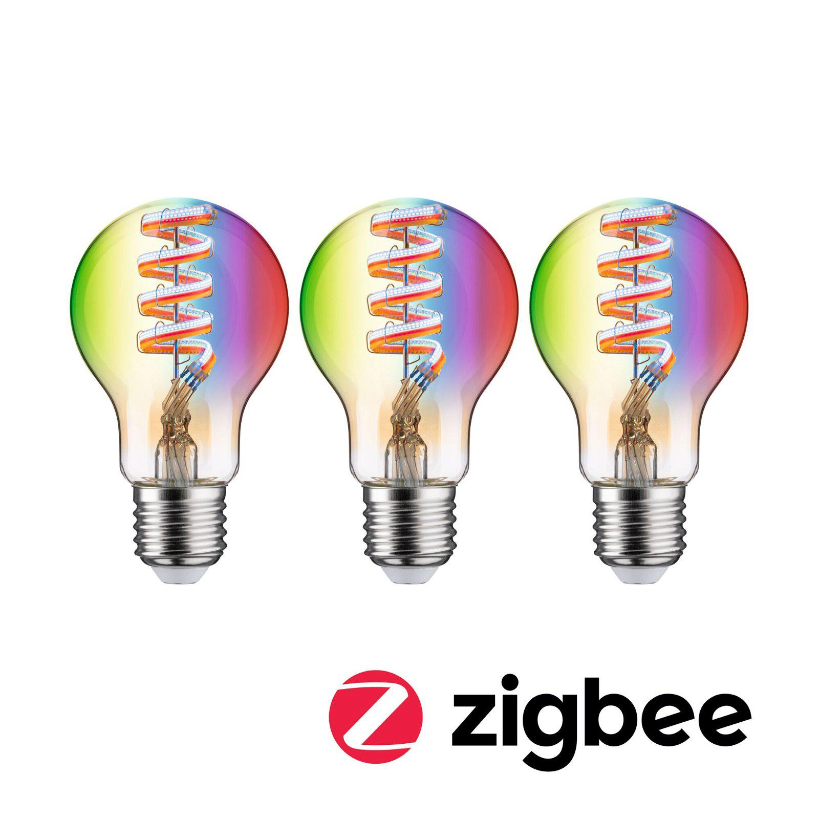 PAULMANN LED-Leuchtmittel "Smart Filament 3er-Pack AGL 470lm 2200K-6500K gold 230V", Energieeffizienz: G (A-G), gold (goldfarben), L:11cm Ø:6cm, Leuchtmittel