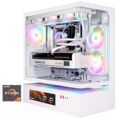 COUGAR Gaming-PC "CFV235 Vision WT 8063 AMD Ryzen 7 9700X 32GB DDR5 2TB SSD RTX 5080", weiß, Microsoft Windows 11 Home (64 Bit), 32 GB RAM 2.000 GB SSD, Desktop-PCs, Windows 11, DDR5 RAM, Wasserkühlung