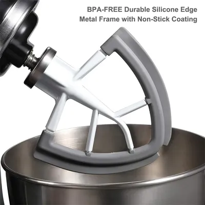 Flex-Edge-Paddelaufsatz für Kitchenaid 4,5–5 QT Standmixer mit neigbarem Kopf, Ersatz-Silikon-Schläger, Schüssel, Schaberklinge