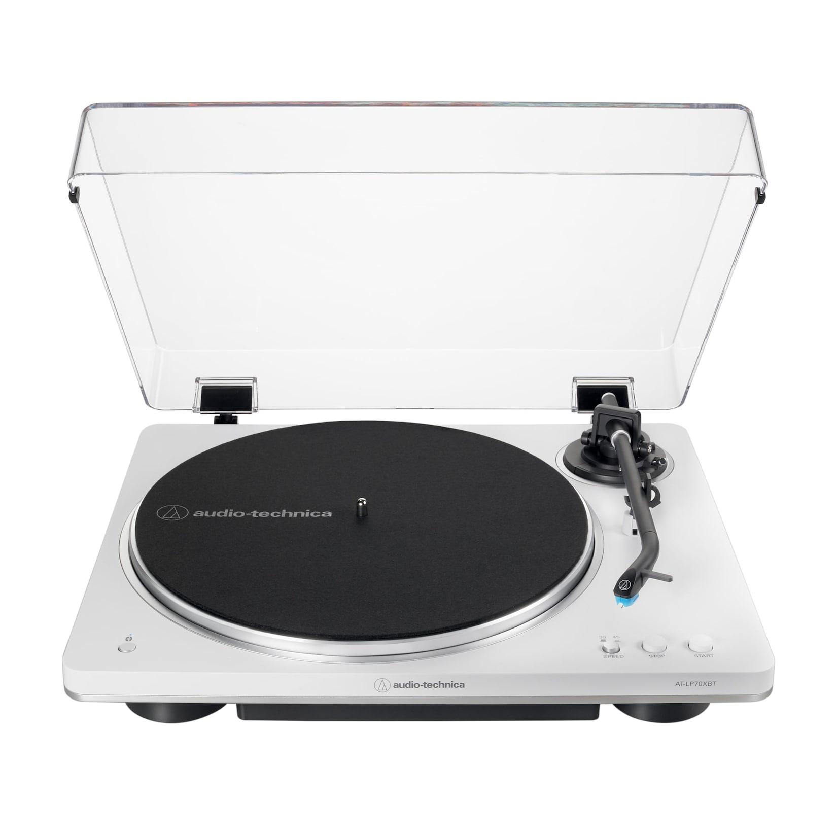 Audio-Technica AT-LP70XBT weiß Plattenspieler (kabellos, vollautomatisch, Riemenantrieb)
