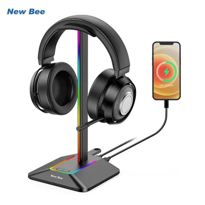 Neue Bee Z8 RGB Kopfhörer Stand halter Schreibtisch Gaming Headset cooles Display mit 2 USB-Anschlüssen Halter rutsch feste Gummi basis für Spieler