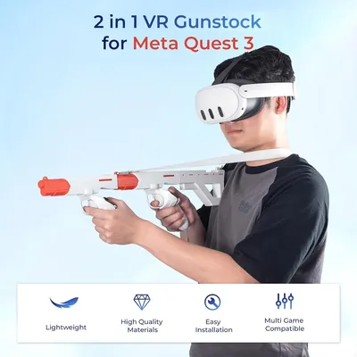 VR Gun Stock für Meta Quest 3/3S VR-Schießspielzubehör Enhanced Shooter Gaming Experience Controller-Griffe für Quest 3S/3