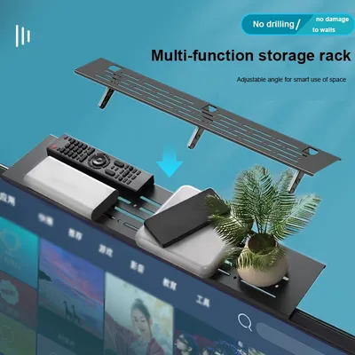 Verstellbarer Bildschirm-Organizer für das obere Ablage für TV-Computermonitor, flacher Bildschirm, obere Ablage für die obere Ablage, um Soundbar-Kabelbox zu platzieren