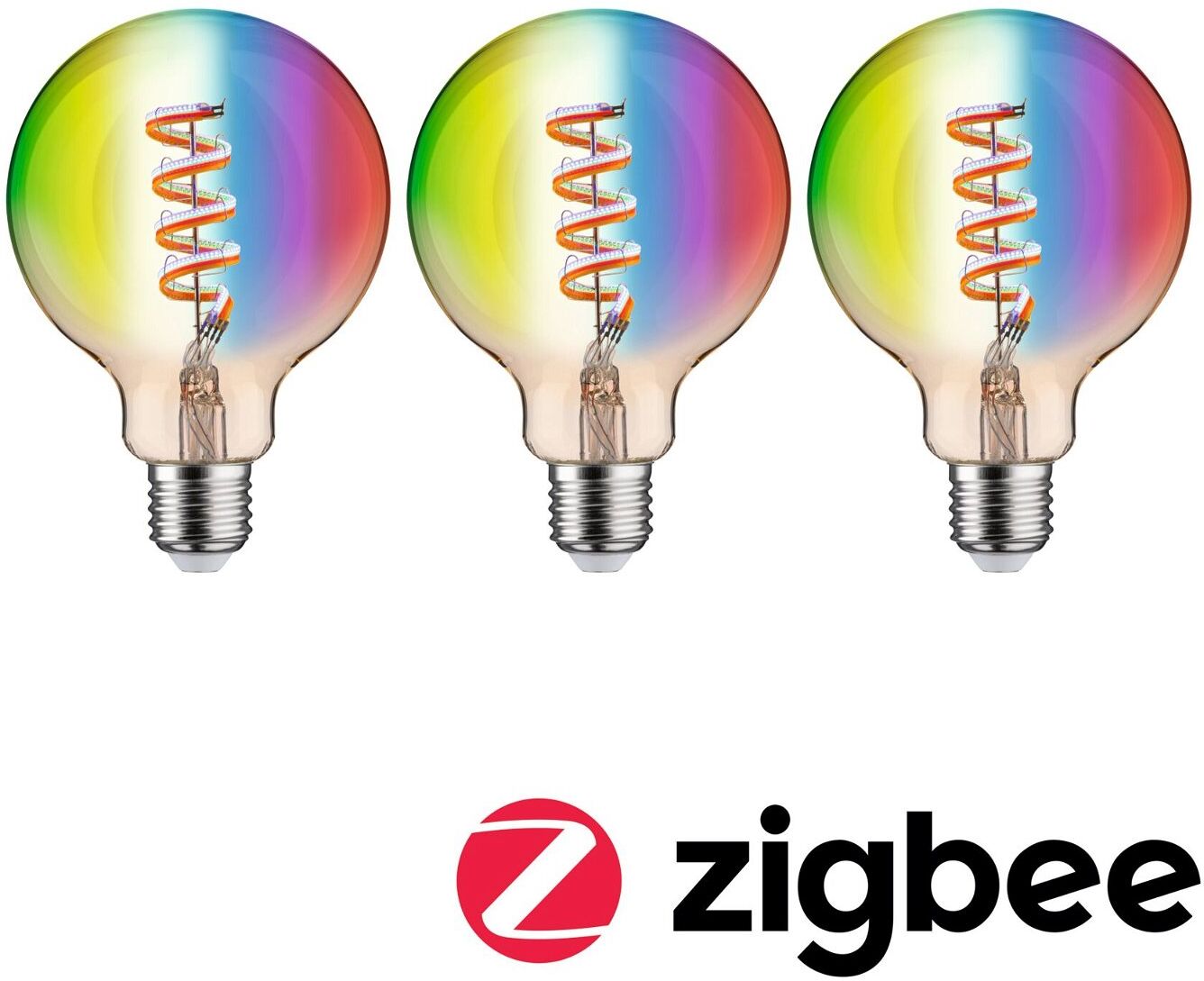 PAULMANN LED-Leuchtmittel "Smart Filament 3er-Pack G95 470lm 2200K-6500K gold 230V", Energieeffizienz: G (A-G), gold (goldfarben), L:14cm Ø:9,5cm, Leuchtmittel