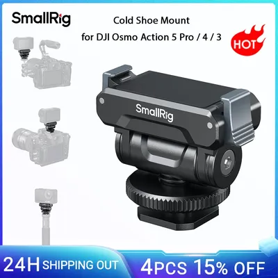 SmallRig Action Camera 5 Pro Schnellverschluss-Unterstützung, Kaltschuh-Adapterhalterung für DJI Osmo Action 5 Pro/4/3 -5436