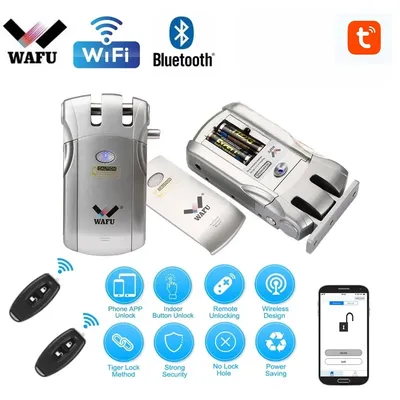 Wafu 019 Tuya Drahtlose Wifi Smart Lock Fernbedienung BT Elektronische Keyless Tür Unsichtbare 433 MHz Telefon Steuerung Fingerprint Lock